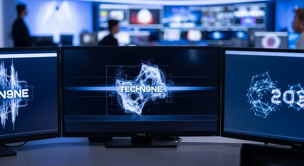 Tech N9ne Special Effects: Benefits & Impact in General News 2026 analysis on multiple data center screens.