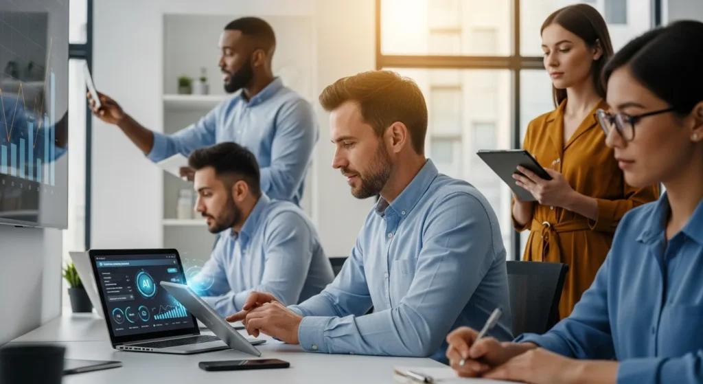 Office team using AI Outbound Calling Agents: Best Solutions for 2026 Sales Automation for digital workflows.