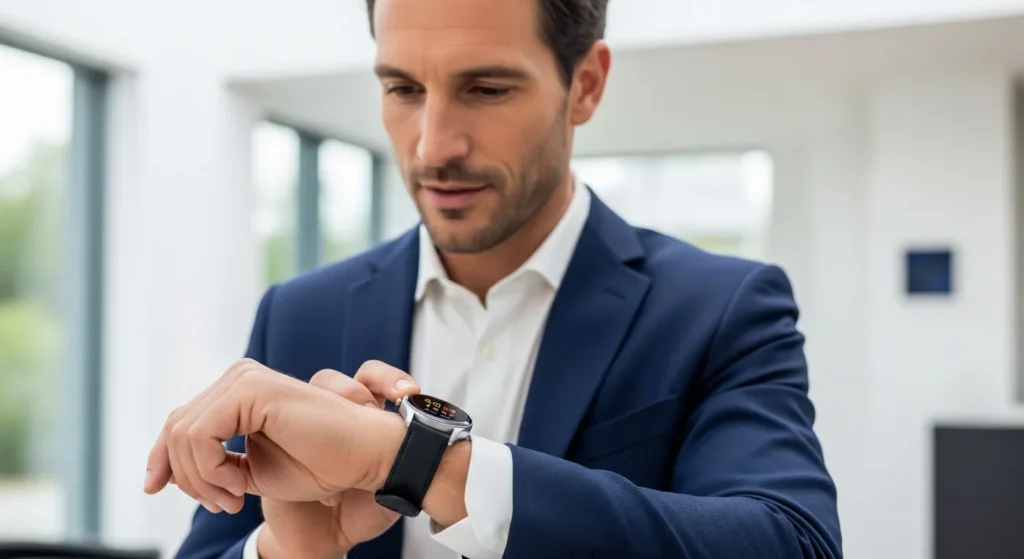 Man exploring How To Use Best iPhone Compatible Smartwatch: Ultimate Gadgets & Gear Guide in a professional office.