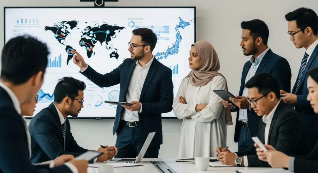 A diverse team discusses Why Japan HR Tech News Today Is Crucial for Global Business Trends in a board room.