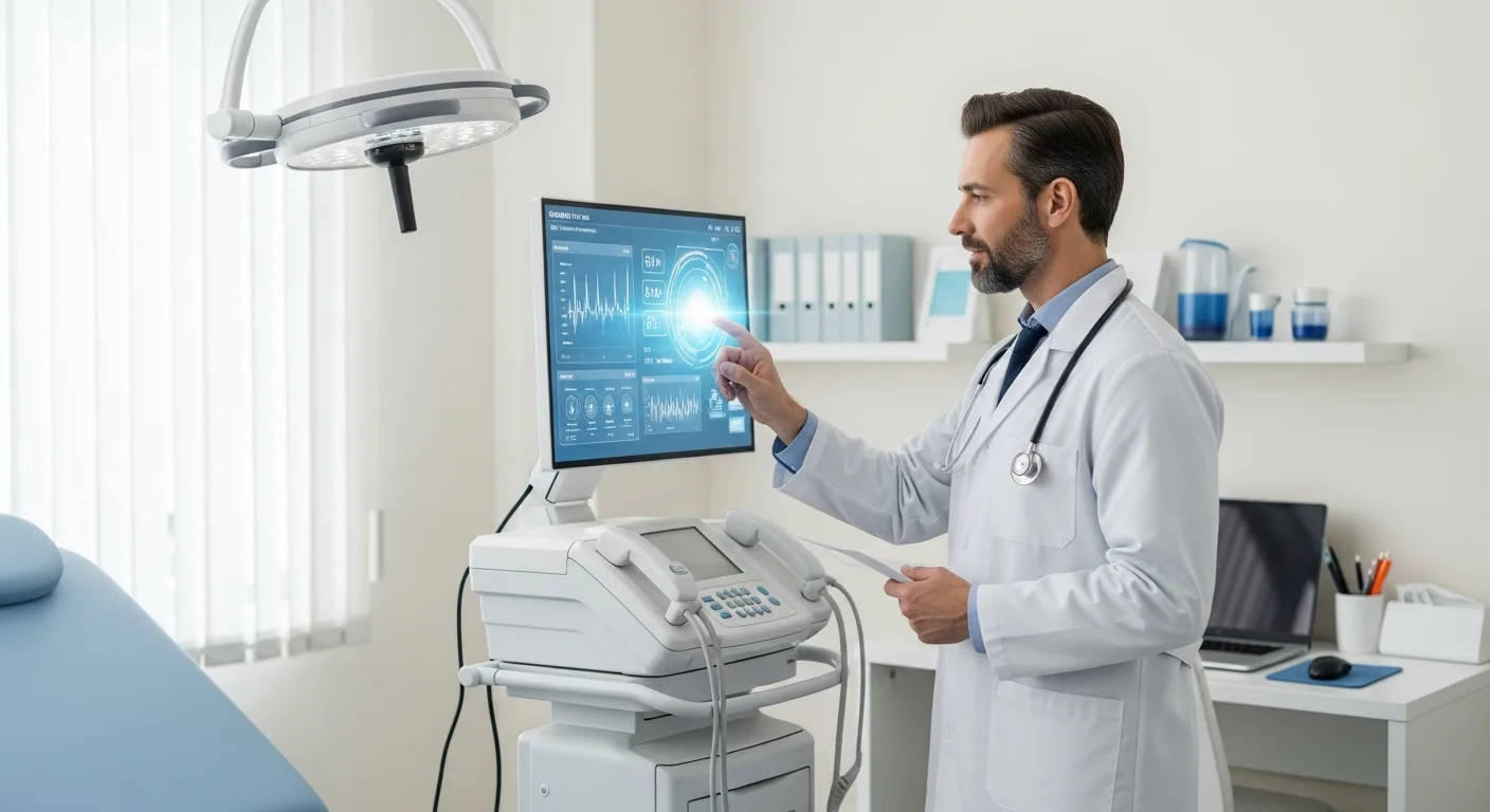 Innovative healthcare technology solutions enhancing patient care in a modern hospital setting.