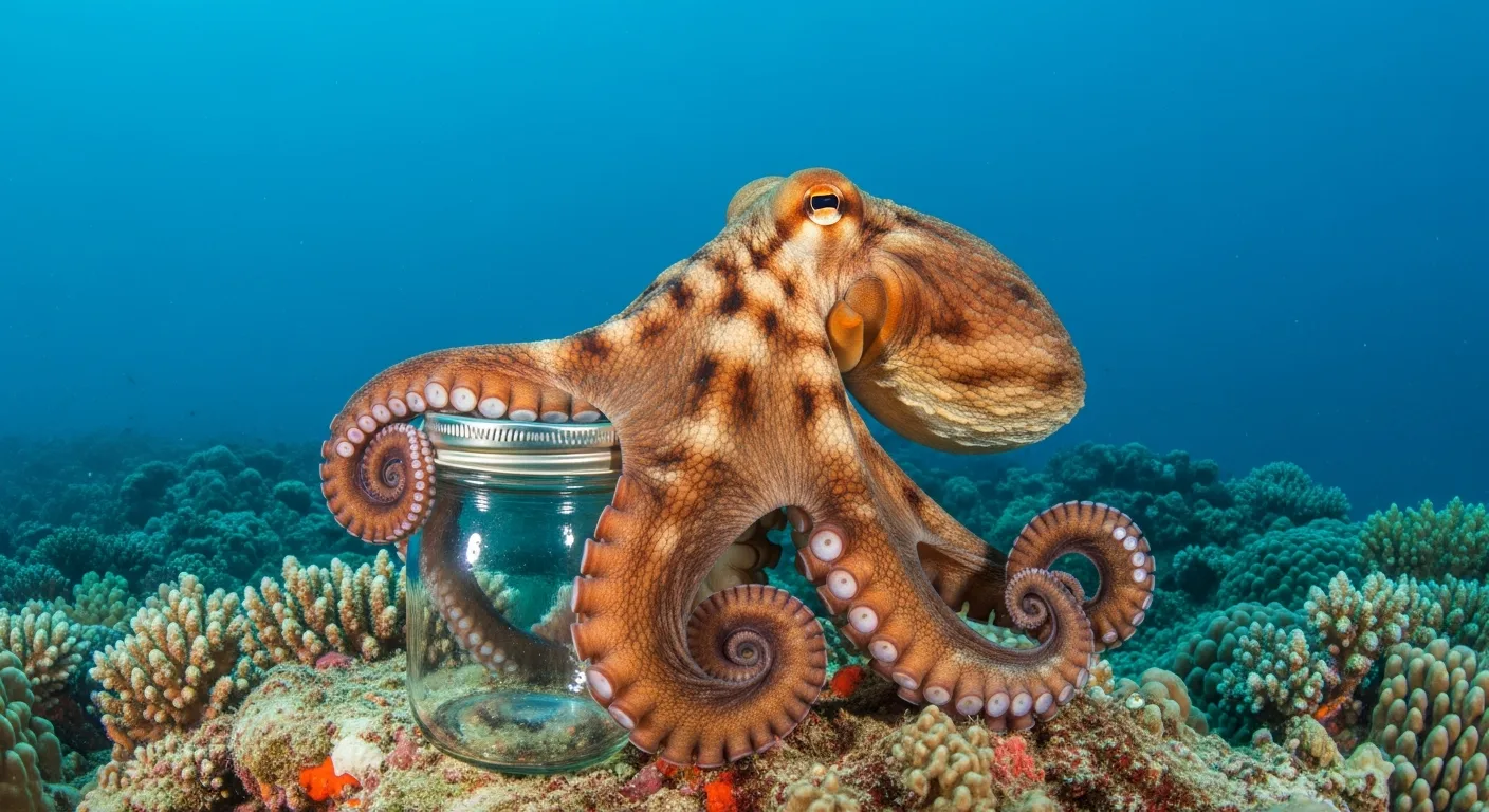 An inquisitive common octopus exploring its environment to show how smart are octopus species.